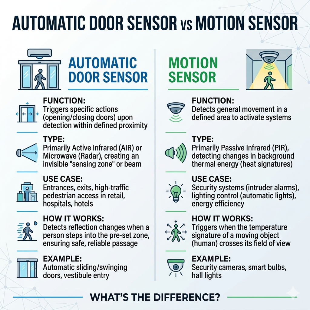 Automatic Door Sensor vs Motion Sensor: What’s the Difference?